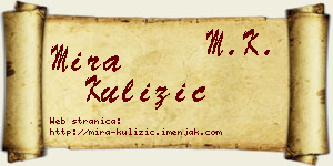 Mira Kulizić vizit kartica